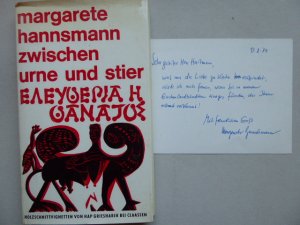 Zwischen Urne und Stier. Gedichte. Mit 10 Holzschnitt-Vignetten u. 1 vom Stock gedruckten Holzschnitt von H. A. P. Grieshaber. Beiliegend: Von Margarete […]