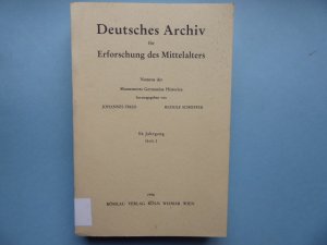 Deutsches Archiv zur Erforschung des Mittelalters. Namens der Monumenta Germaniae Historica herausgegeben. 54. Jahrgang Heft 2.