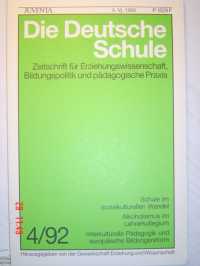 gebrauchtes Buch – Gewerkschaft Erziehung u – Die Deutsche Schule, Heft 4/1992 - Zeitschrift für Erziehungswissenschaft, Bildungspolitik und päd. Praxis