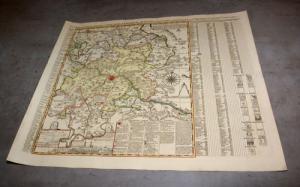 ORIGINAL–KARTE: Accurate Geographische Delineation der Dioeces und des Ammtes Dresden 1720 (62,5 x 54 cm)