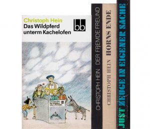 Konvolut "Christoph Hein". 8 Titel. 1.) Der Tangospieler. Erzählung 2.) Horns Ende, Roman 3.) Das Wildpferd unterm Kachelofen, Ein schönes dickes Buch […]