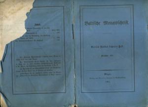 antiquarisches Buch – Baltische Monatsschrift 1861 – Baltische Monatsschrift 1861. Vierter Band Sechtes Heft Dezember 1861.