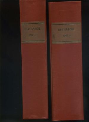 Vollständiger Jahrgang von der Zeitschrift der Spiegel: 45 Jahrgang 1991. Gebunden in 6 Bänden  und ein Rgister  / 52 Hefte . Auswahl der Titelgeschichten: Dunkle Geschäfte bei Daimler Benz / Gorbatschow,wir rechnen auf die Deutschen / Alternative Krebs Therapie / Saddam mordet weiter / Sterbendes Meer / VolkssportKrankfeiern / Der Schalk skandal / Reuzthema Abtreibung /