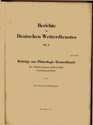 Berichte des Deutschen Wetterdienstes (Band 1 = Nr. 1 - 12 / 1953-54) (Deutscher Wetterdienst)