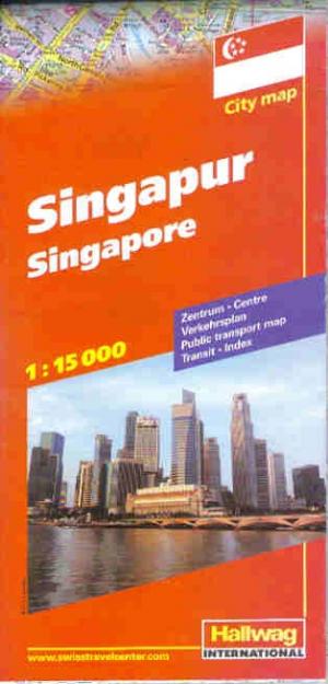 gebrauchtes Buch – Singapur 1:15 000 - Stadtplan mit Verkehrsplan von Hallwag