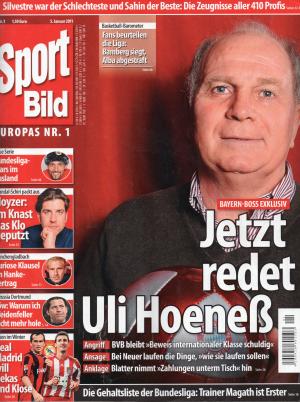 Sport Bild Ausgabe 2011 Nr.: 1 (1/11) - Topthema: Bayern-Boss exklusiv - Jetzt redet Uli Hoeneß