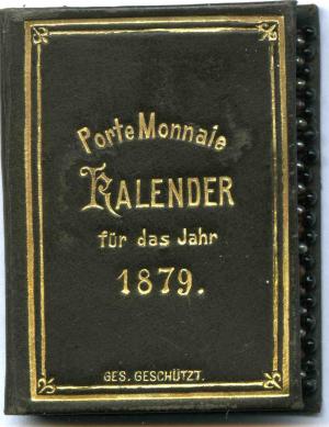 Portemonnaie Kalender für das Jahr 1879