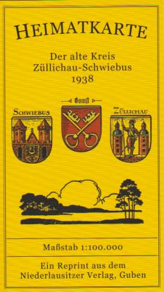 neues Buch – Peter Andreas – Heimatkarte Der alte Kreis Züllichau-Schwiebus 1938 - mehrfarbiger Reprint des Originals