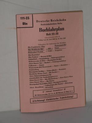 Buchfahrplan. Heft 111-23. Jahresfahrplan 1991/92. gültig vom 2. Juni 1991 bis 30. Mai 1992