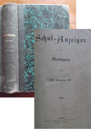 antiquarisches Buch – Schul-Anzeiger für Oberbayern 1891, 1892 und 1893. In einem Band