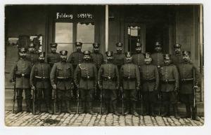 gebrauchtes Buch – s/w Photokarten - 14 x 9 cm – Ansichtskarte - I. Weltkrieg - Feldzug 1914 - ungelaufen, rückseitig beschrieben