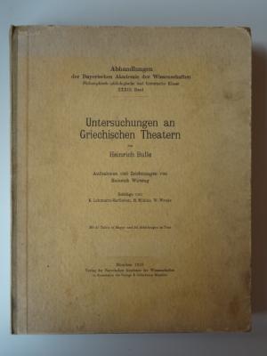 Untersuchungen an Griechischen Theatern