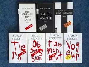 7 X Simon Beckett - Voyeur + Tiere + Flammenbrut + Kalte Asche + Obsession + Die Chemie des Todes + Leichenblässe