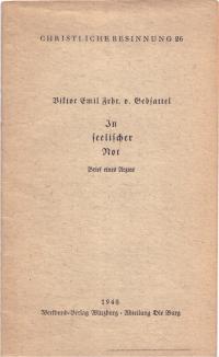 antiquarisches Buch – Viktor Emil Frhr – In seelischer Not. Brief eines Arztes.