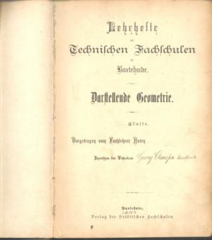 Lehrhefte der Technischen Fachschulen zu Buxtehude Darstellung Geometrie