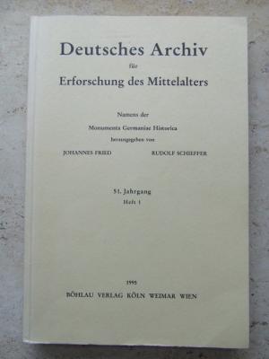 Deutsches Archiv für Erforschung des Mittelalters - 51. Jahrgang Heft 1