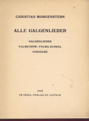 antiquarisches Buch – Christian Morgenster – Alle Galgenlieder