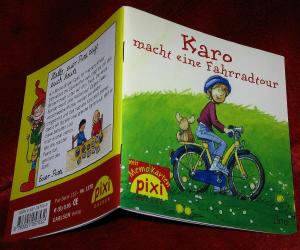 gebrauchtes Buch – Marrianne Schröder  – Karo macht  eine Fahrradtour. Pixi Bücher 1370, Serie 153.Mini-Buch