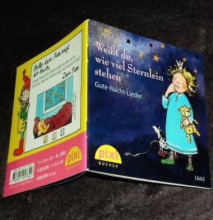 gebrauchtes Buch – Ill.: Miriam Cordes – Weißt du, wieviel Sternlein stehen - Gute-Nacht-Lieder. Pixi Bücher 1643. Mini-Buch