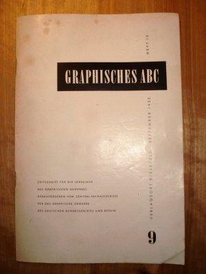 Graphisches ABC - Zeitschrift für die Lehrlinge des graphischen Gewerbes; Heft 9 Sept. 1955