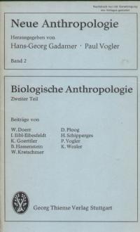 gebrauchtes Buch – Hans-Georg Gadamer u – Neue Anthropologie Band 2 Untertitel: Biologische Anthropologie Zweiter Teil