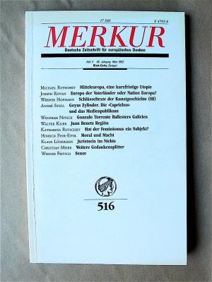 Merkur. Deutsche Zeitschrift für europäisches Denken. 516. 46. Jahrgang, Heft 3, März 1992.