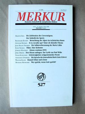 Merkur. Deutsche Zeitschrift für europäisches Denken. 527. 47. Jahrgang, Heft 2, Februar 1993.