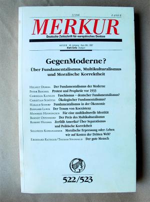 Merkur. Deutsche Zeitschrift für europäisches Denken. 522/523. 46. Jahrgang, Heft 9/10, September/Oktober 1992.