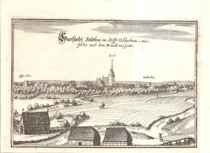 Sarstedt Stättlein im Stifft Hildesheim, wie solches nach dem Brandt aussiehet. OKupferstich von Matthäus Merian. Ansicht von Norden am Zusammenfluß von […]