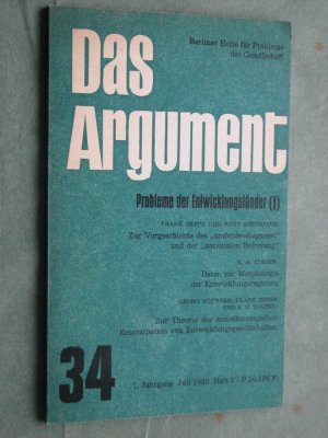 antiquarisches Buch – Haug, Wolfgang F – Das Argument Nr. 34. Berliner Hefte für Probleme der Gesellschaft. Probleme der Entwicklungsländer (I)