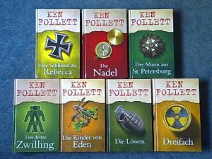 7 X Ken Follett - Die Nadel + Der Mann aus St. Petersburg + Dreifach + Die Löwen + Der Schlüssel zu Rebecca + Der dritte Zwilling + Die Kinder von Eden