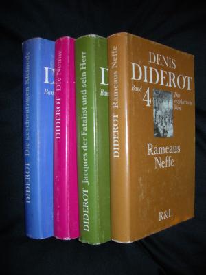 Das erzählerische Werk. 4 Bände (vollständig) - Die geschätzigen Kleinode, Die Nonne, Jacques der Fatalist und sein Herr, Rameaus Neffe.