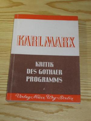 antiquarisches Buch – Karl Marx – Kritik des Gothaer Programms