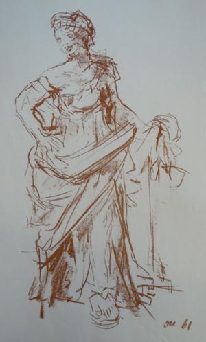 Tanzende. Lithographie.
