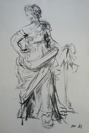 Tanzende. Lithographie.