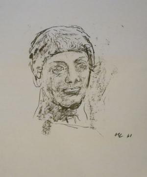 Der blonde Ephebe. Lithographie.