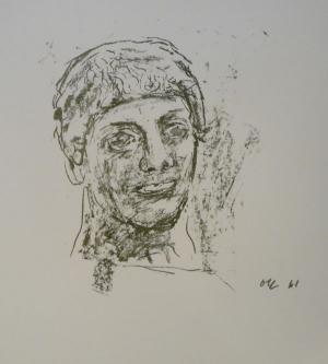 Der blonde Ephebe. Lithographie.