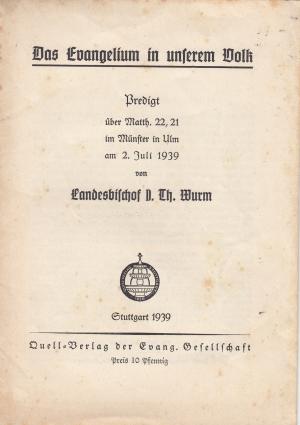 antiquarisches Buch – Landesbischof D. Th – Das Evangelium in unserem Volk. Predigt