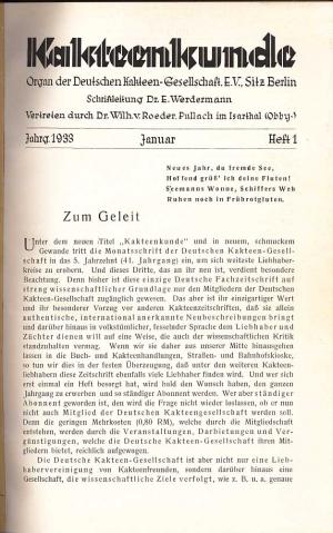 Kakteenkunde Jg. 1933