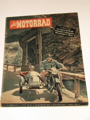 Das Motorrad. Technik - Wirtschaft - Sport. 4. Jahrgang, Heft 20 vom 4. Oktober 1952