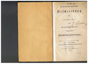 Geographisch-statistische Beschreibung der im Jahre 1802 dem Preußischen Staate zugefakllenen Entschädigungsprovinzenb. Mit 1 Karte