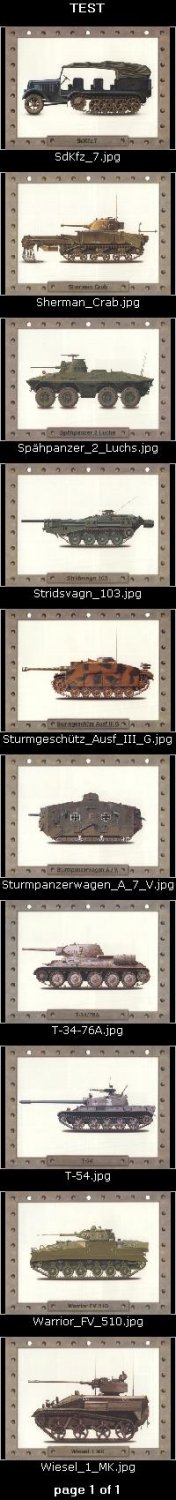 10 Drucke Panzerfahrzeuge / Militärfahrzeuge Set 5