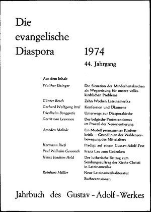 gebrauchtes Buch – Dr. Fritz Heinrich Ryssel (Redaktion) – Die evangelische Diaspora 1974 - 44. Jahrgang (Jahrbuch des Gustav-Adolf-Werkes)