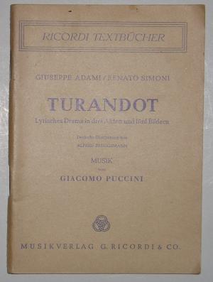 gebrauchtes Buch – Puccini, Giacomo; Adami – Turandot