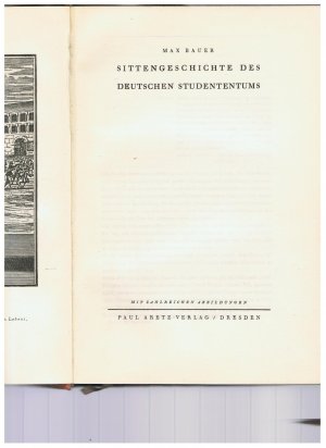 antiquarisches Buch – Max Bauer – Sittengeschichte des deutschen Studententums