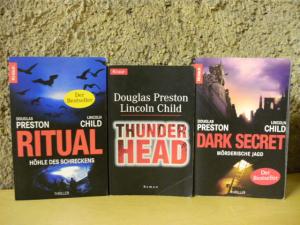 3 X Douglas Preston - Lincoln Child - Ritual - Höhle des Schreckens + THUNDER HEAD + Dark Secret - mörderische Jagd