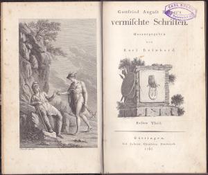 Gottfried August Bürgers vermischte Schriften - Erster Theil