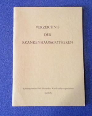 gebrauchtes Buch – Friedrich Olbert – Verzeichnis der Krankenhausapotheken