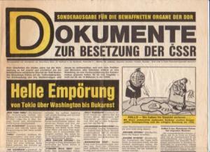 Tarnschrift: Dokumente zur Besetzung der CSSR. Sonderausgabe für die bewaffneten organe der DDR.