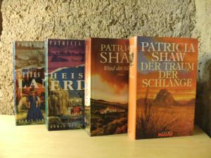 4 X Patricia Shaw - Weites wildes Land + Heisse Erde + Wind des Südens + Der Traum der Schlange